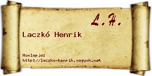 Laczkó Henrik névjegykártya