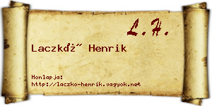 Laczkó Henrik névjegykártya